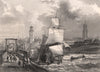 DUNKERQUE. Nord 1844 old antique vintage print picture