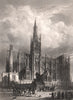 CATHÉDRALE DE METZ. Moselle 1844 old antique vintage print picture