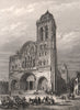 VÉZELAY. Église de La Madeleine Nivernais. Yonne 1844 old antique print