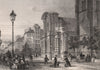 LE HAVRE. Église Notre-Dame. Seine-Maritime 1844 old antique print picture