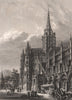 CATHÉDRALE D'EVREUX. Eure 1844 old antique vintage print picture