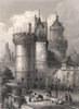 LE CHÂTEAU D'ALENÇON. Orne 1844 old antique vintage print picture