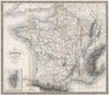 FRANCE par provinces. DUVOTENAY BLANCHARD 1844 old antique map plan chart