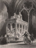 ST. DENIS. Tombeau de Louis Xii & d'Anne de Bretagne. Paris 1844 old print