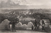 PARIS. Vue Générale. Paris 1844 old antique vintage print picture