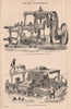 Bradley & Craven's brick machine.  Clayton's brick machine 1880 old print