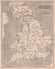 ROMAN BRITAIN. Britannia Antiqua. Roman names. HORSLEY 1880 old antique map