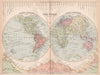 THE WORLD IN HEMISPHERES. River lengths Mountain heights. BARTHOLOMEW 1878 map