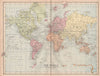 'The World on Mercators Projection'. BARTHOLOMEW 1878 old antique map chart