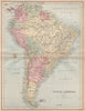 SOUTH AMERICA. Bolivia with littoral/sea coast. Patagonia. BARTHOLOMEW 1878 map