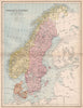 SCANDINAVIA. Sweden Norway Denmark Baltic. Railways. BARTHOLOMEW 1878 old map