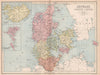 DENMARK. Railways. Iceland Schleswig-Holstein. BARTHOLOMEW 1878 old map