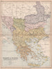 TURKEY IN EUROPE.Greece Servia Balkans.After Congress/Treaty of Berlin 1878 map