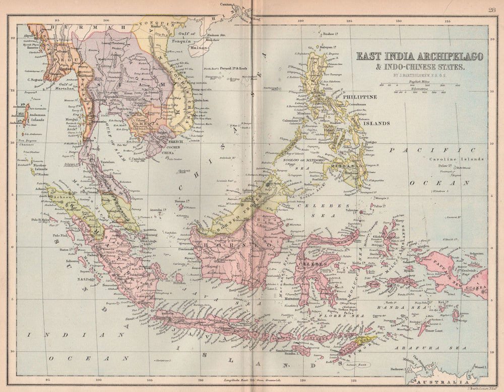 EAST INDIES & INDOCHINA. Aceh Sulu Brunei Sultanates.Malacca Singapore 1878 map