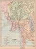 INDOCHINA. 'Burma [&] the Shan States' Manipoor Siam Chang Mai Bangkok 1878 map