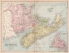 CANADA MARITIME PROVINCES. New Brunswick Nova Scotia Newfoundland PEI 1878 map
