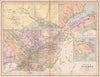 QUEBEC. St Lawrence. Counties. Railways. Canada. BARTHOLOMEW 1878 old map