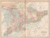 CANADA. 'Province of Ontario'. Counties. Railways. Districts 1878 old map
