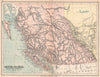 BRITISH COLUMBIA. Unexplored areas. New Westminster. BARTHOLOMEW 1878 old map