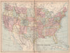 USA. 'United States'. Indian territory. Combined Dakota. BARTHOLOMEW 1878 map