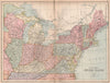 USA NORTH EAST. Atlantic States. Midwest. BARTHOLOMEW 1878 old antique map