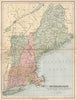 NEW ENGLAND USA. Maine NH Vermont Massachusetts RI Connecticut 1878 old map