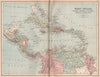 CARIBBEAN. West Indies Cent. America Columbia Venezuela British Guiana 1878 map
