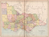 VICTORIA AUSTRALIA. State map showing counties & railways. BARTHOLOMEW 1878