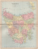 TASMANIA. State map showing counties & railways. Australia. BARTHOLOMEW 1878