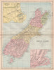 SOUTH ISLAND NEW ZEALAND. Shows 1870 provinces. Dunedin Christchurch 1878 map