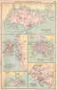 BRITISH EAST ASIAN COLONIES. Singapore Penang Hong Kong Malacca 1878 old map
