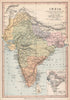 INDIA IN 1760. British French Dutch Portuguese Danish. BARTHOLOMEW 1878 map