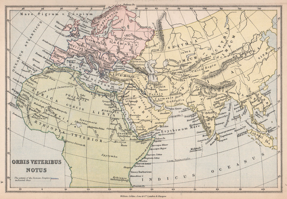 ANCIENT WORLD. 'Orbis Veteribus Notus'. BARTHOLOMEW 1878 old antique map chart