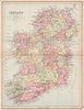 'Ireland'. Railways. Counties. BARTHOLOMEW 1878 old antique map plan chart