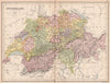 'Switzerland'. Railways. Cantons. BARTHOLOMEW 1878 old antique map plan chart