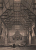 Interior of the Hall, TRINITY COLLEGE, Cambridge. LE KEUX 1841 old print