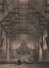Interior of the Hall, TRINITY COLLEGE, Cambridge. LE KEUX 1841 old print