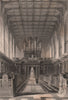 TRINITY COLLEGE Chapel, Cambridge. LE KEUX 1841 old antique print picture