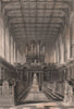 TRINITY COLLEGE Chapel, Cambridge. LE KEUX 1841 old antique print picture