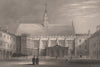 TRINITY COLLEGE; The second court shewing the Hall, Cambridge. LE KEUX 1841