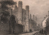 Entrance Gateway, ST. JOHN'S COLLEGE, Cambridge. LE KEUX 1841 old print