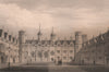 The Second Court, ST. JOHN'S COLLEGE, Cambridge. LE KEUX 1841 old print