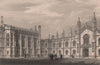 Quadrangle of CORPUS CHRISTI COLLEGE, Cambridge. LE KEUX 1841 old print