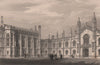 Quadrangle of CORPUS CHRISTI COLLEGE, Cambridge. LE KEUX 1841 old print