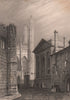 Entrance to the second court of TRINITY HALL, Cambridge. LE KEUX 1841 print
