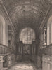 Interior of The Chapel CAIUS COLLEGE, Cambridge. LE KEUX 1841 old print