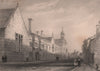 PEMBROKE COLLEGE from the street, Cambridge. LE KEUX 1841 old antique print