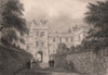 JESUS COLLEGE. The entrance Gateway, Cambridge. LE KEUX 1841 old antique print