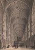 Interior of KING'S COLLEGE Chapel, Cambridge. LE KEUX 1841 old antique print