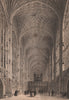 Interior of KING'S COLLEGE Chapel, Cambridge. LE KEUX 1841 old antique print